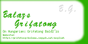 balazs grifatong business card